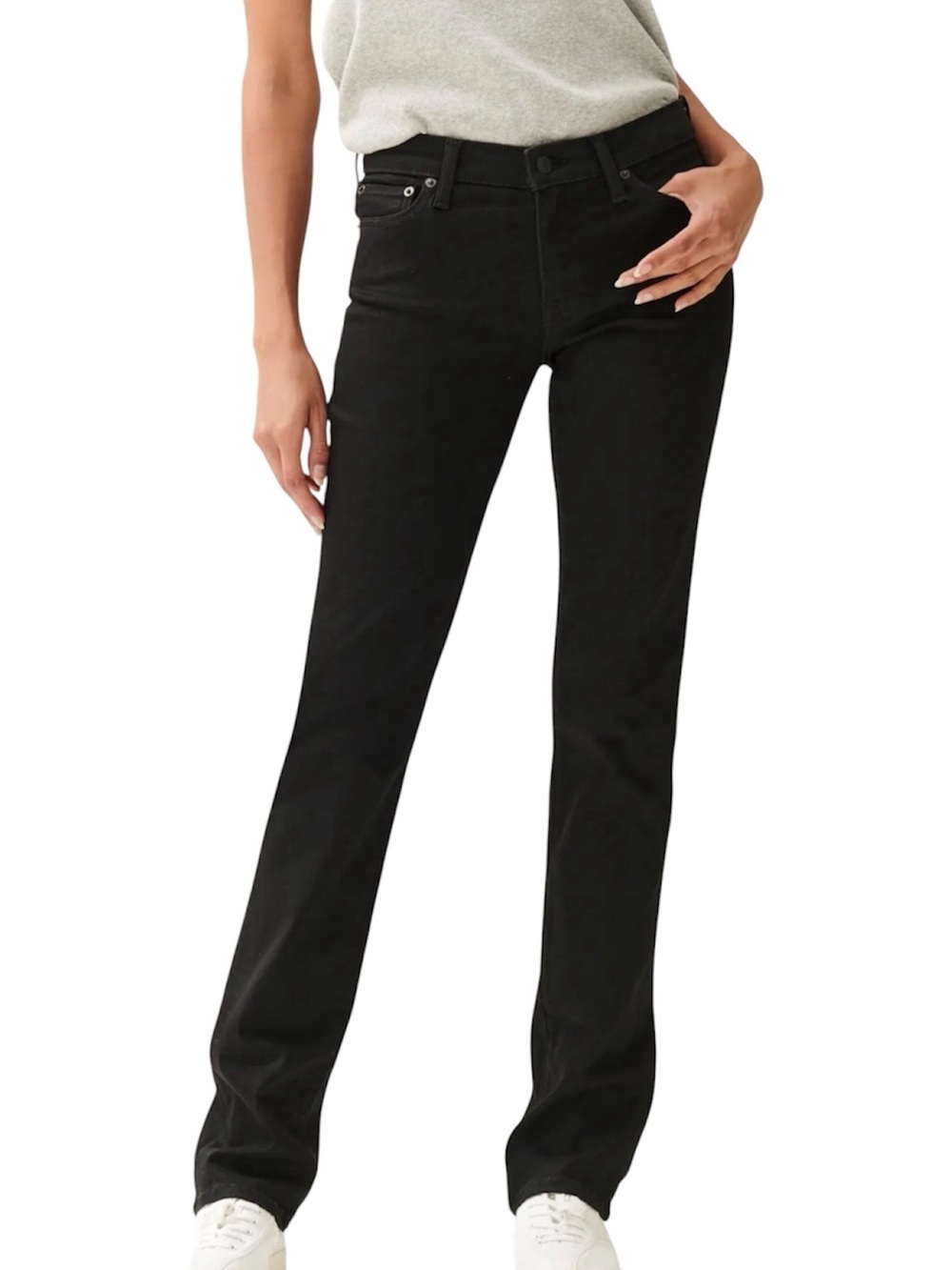 Lucky Brand Sweet Straight Jeans Mid Rise Black Dark Wash Sz 18/34